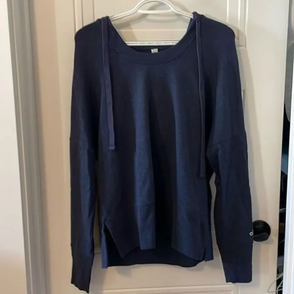 Alo Yoga Navy Slouchy Hooded Sweatshirt